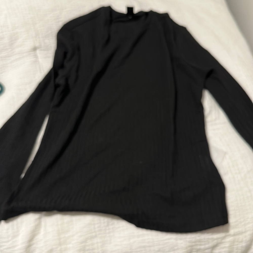 Black Long Sleeve Waffle knit